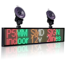 LED 광고판 전광판 차량 휴대용 미니 간판 12V P5mm SMD 자동차 사인 보드무선 프로그램 스크롤 메시지 멀티 컬러 택시 광고 비즈니스 디스플레이 보 813EA 2, Suckers and Chain