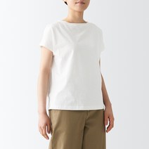[무인양품 일본직구] 언레븐 스레드 저지 니트 프렌치 슬리브 티셔츠
