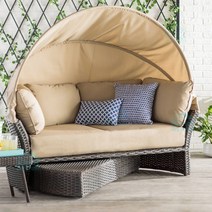 테라스 라탄의자 북유럽 라탄 고급 라운지 체어 원목, 유형 A-캐노피 누워 침대 2미터회전페달