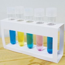 5인세트 25P PVC 시험관 5구 시험관대 꽂이 실험 실험실 기자재 수업 가열 거치대 정리 보관대 시료