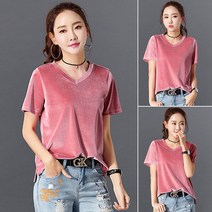 Li Xiao벨벳윰 여성 봄 여름 반팔 심플 모던 면 티 티셔츠
