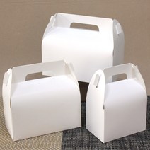 천사돌 브라운 선물상자 ( 대 중 소 ) 손잡이상자 쿠키포장상자 마카롱상자 선물포장 답례품 케이크상자 떡상자 베이커리포장, 52-3.화이트 선물상자(대), 1장