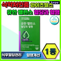 식약처인증 유한양행 와이즈헬스 유한 밸런스 혈당과 혈행 식후혈당상승억제 혈행 글루카곤 혈관확장 개선 혈액점성 감소 미숙여주주정추출분말 은행잎 바나바잎 추출물 플라보놀배당체 비타민C