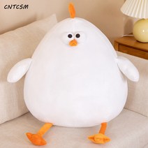CNTCSM 못난이 두두 병아리 쪼그려 앉은 닭 담요 장난감 압축 풀기 뽀글이 피규어 쿠션 잠자는 인형 선물, 흰색, 65cm