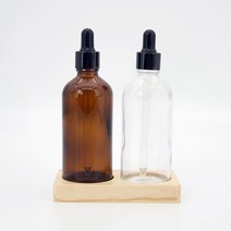 갈색 유리 공병 검정 금속캡 스포이드 아로마 오일 화장품 100ml, MB_스포이드100ml_투명
