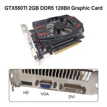 새로운 그래픽 카드 GTX550TI 6GB 4GB 컴퓨터 192bit GDDR5 NVIDIA PCI-E 2.0 1050TI 게임용 비디오 듀얼 냉각 팬, 01 GTX550TI 2GB DDR5 A