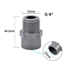 호스어댑터 PVC 1/2 인치 3/4 1 나사 커넥터 2 개 20/25/32mm 물 파이프 어댑터 정원 관개 튜브 피팅, [02] B