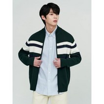 [빈폴]그린 컬러 블록 풀 집업 카디건(BC215AA12M)