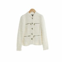 자라 베이지 스트라이프 면혼방 빅버튼트위드자켓 여자 XS 4360