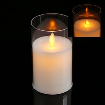 유리병 LED 캔들 12.5cm 투명 LED양초 건전지초 LED캔들 생일촛불 꺼지지않는촛불 캔들도매 전자촛불 전기양초 LED꼬