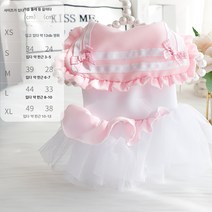 강아지옷 얇은 고양이 공주 치마테이프 봉봉사 학원 소형견 테디 펫 3588, 핑크, L(810진)9.52조각