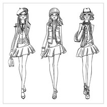 스크랩북을위한 패션 여자 클리어 스탬프 투명한 실리콘 고무 DIY 사진 앨범 장식, Clear