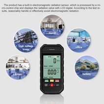 라돈측정기 방사능검출기ET925 디지털 LCD EMF 미터 휴대용 전자기 방사선 테스터 필드 자기장 선량계 검출, 한개옵션0