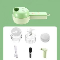 농산물세척기 과일세척기 USB 충전식 휴대용 전기 야채 마늘 다지기 커터 믹서 식품 슬라이스, Green