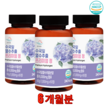 수국잎 열수 추출물 분말 스테아린산마그네슘 1000mg x 60정, 6개월