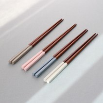 아트박스/아카시아 옻칠 파스텔젓가락2벌세트 2종택1, 그레이＋핑크