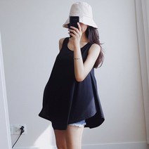 나날샵 VVIP)텐셀나시 루즈핏 민소매 나시 후레아 빅사이즈여성의류 비치웨어 티셔츠 여성티셔츠 여름티 나시티 박시티 여성의류 빅사이즈나시 민소매/나시