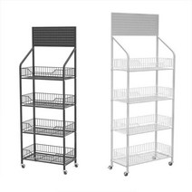 편의점 식품 가게 슈퍼 진열대 과자 빵 매대 음료, 상세이페이지 참고, 블랙 60x27x160cm +휠