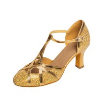 유아발레슈즈 여성용 하이힐 댄스 신발 현대 라틴 살사 파티 전문 5cm/7cm, 01 34, 03 Gold 7cm