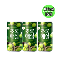 웅진식품 초록매실 180ml 미니캔 업소용 음료수 가게 음식점 경비실 사무실, 15캔
