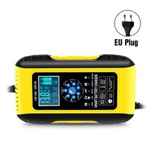 산업용 배터리 충전기 자동차 빠른 12 v 12v-24v 10a 7 세그먼트 트럭 오토바이 lcd 디스플레이 임펄스 수리, 노란색 EU 플러그, 협력사