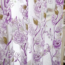 1pcs 모란 얇은 명주 그물 커튼 부엌 문 창 거실 침실 자카드 쉬어 보일 원사 커튼 100x200cm Y