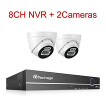 보안 감시 CCTV 카메라 NVR 실시간 홈 가정 매장 현관 실내 실외 무선 야간 POE 얼굴 감지 양방향 오디오, CHINA, 없음, 8CH NVR 2 Cameras