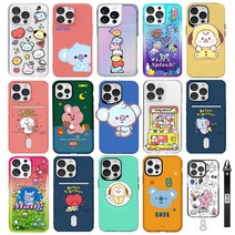 갤럭시S22 BT21 코야 알제이 미니니 버디 그린 소프트 투명 카드 홀로그램 아쿠아 젤리 케이스 S901