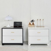 모던앤틱 1인 자취가구 2단 거실장 서랍장 원룸 서랍, 화이트그레이(블랙)
