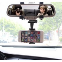 마켓모든 차량용 자동차 핸드폰 룸밀러 회전 클립 그립거치대 각도조절 백미러 화물차 포터 모닝, 단품, 1개