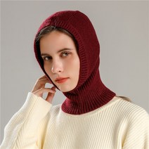 2022 니트 Balaclava 모자 여성용 풀 페이스 스카프 겨울 따뜻한 매직 넥 링 스카프 마스크 비니 캡 풀오버 야외 머플러