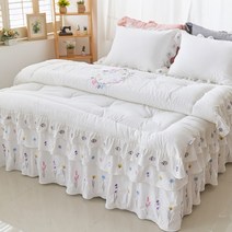 류금숙 여자의 정원 광목 워싱 자수침구 차렵이불 (SS/Q/K/SK)