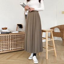 가비진 여성용 밴딩 주름 롱치마