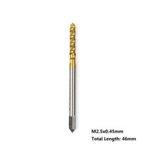 나사못 칼브록 고정 석고보드 앙카 토우 고리 스크류xcan hss 스틸 나사 탭 티타늄 코팅 나선형 미터법 나사 탭 m2m2.5m3m3.5m4m5m6 핸드 tr 탭, m2.5x0.45