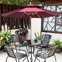 2중 팔각 대형 파라솔, 버건디