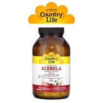 컨트리라이프 아세로라 비타민C 500mg 레몬 자몽 로즈힙 바이오플라보노이드 아스코르빈산 90 츄어블