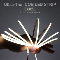 LED 스트립 줄조명 RGB 조명 초박형 FOB COB 384Leds m 부드러운 고밀도 RA90 따뜻한 자연 차가운 흰색 선형 조광 가능 dc12 V 24V 214220, [02] DC24V, [05] 5m, [03] White 6000K