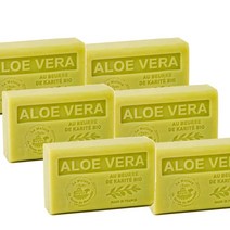 Soap house 솝 하우스 친기농 시어 버터로 만든 프랑스 비누 알로에 베라 향 125g 6개입 -영국직송