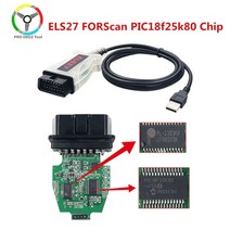 자동차 진단기 els27 forscan v2.3.8 obd2 스캐너 pic24hj128gp ftdi mircochip els 27 fordmazdalincolnmercury용, 엘스27 pic18f25k80