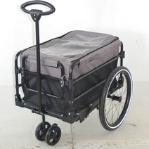 자전거트레일러 어린이 자전거용품 수레 카트캐리어 바구니 국토종주수첩, 블랙