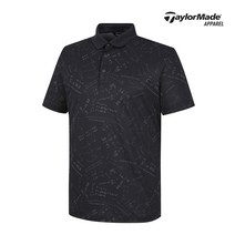 남성 전판 프린트 카라 반팔 티셔츠 TMTYL2154-199