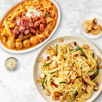 애슐리 마늘폭탄 알리오올리오  토핑듬뿍 로제 떡볶이 (총 4인분 홈파티 밀키트 세트 )