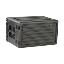 SKB 케이스 1SKB-R6S 로토 몰딩 6U 얕은 랙 고무 개스킷 방수 씰 인터로킹 스태킹 리브 매립형 걸쇠 튼튼한 플러시 운반 손잡이 충격을 흡수하는 발, Black_4U