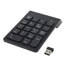 숫자 키패드 18 키 2.4G 미니 USB 숫자 수신기가있는 무선 USB 번호 패드 키보드 노트북 데스크탑 PC 노트북 - 블랙, 검정