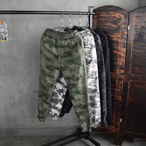 헬보이 남자 여름 시원한 카모린넨 스판 밴딩 조거팬츠