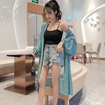 SJW 여름 여성 롱가디건 퍼프 선스크린 롱셔츠 자외선차단 아우터 에어컨 빅사이즈 7컬러