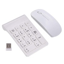 QDY 휴대용 퍼스널 컴퓨터 탁상용 백색을위한 쥐를 가진 2.4G 숫자 키패드 무선 키패드 연장, 하얀, 화이트