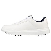 Skechers 남성용 드라이브 5 아치 핏 스파이크리스 방수 골프화 스니커즈 화이트/네이비.