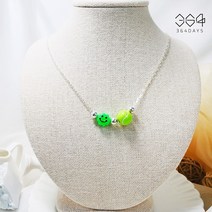 364day 925실버 테니스공 목걸이 남자목걸이 테니스 스포츠 어린이 은목걸이 엄마랑 아이랑커플 조카 선물 아동 비즈목걸이 사이즈 선택가능