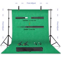 SH 사진 배경 스탠드 키트 조절 가능한 스탠드 지원 시스템 배경 사진 스튜디오 크로마키 그린 스크린 프레임, 2000X2000, Stretchable green